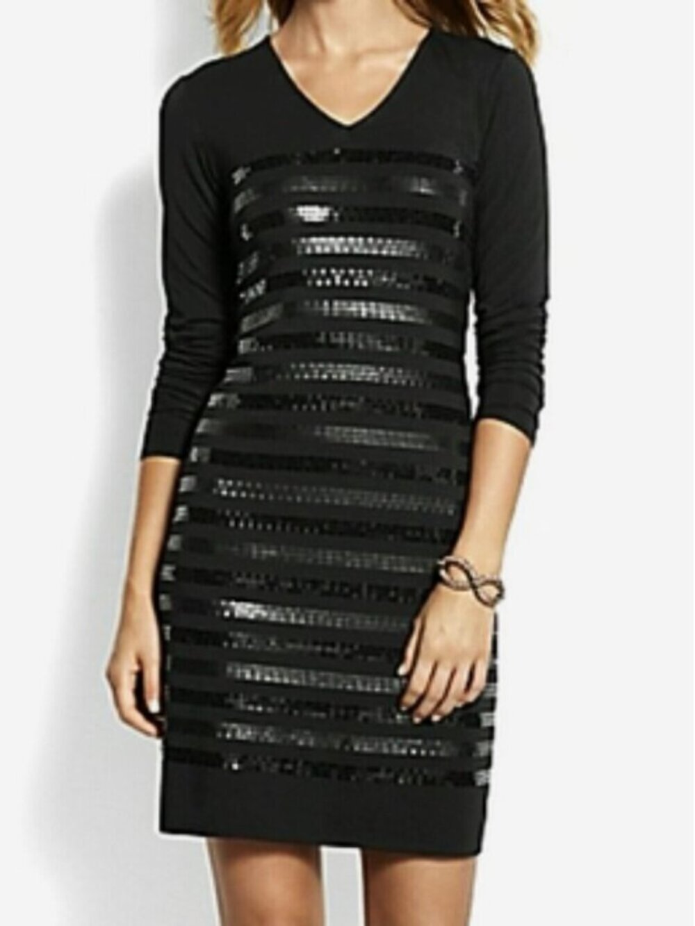 Tommy Bahama Black Sequin Knit Dress size L